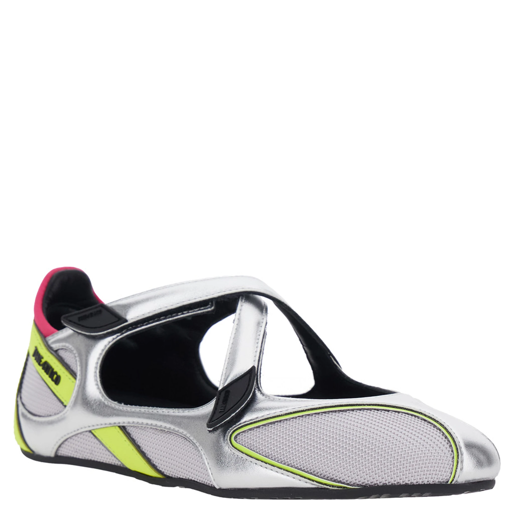 Floor 01 Multicolor Ballet Shoes with Logo on the Side and Cut-Out Design in Fabric Woman