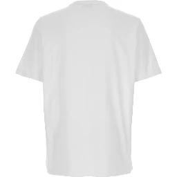 T-Adjust-Od White T-Shirt with Logo Patch on the Front in Cotton Man