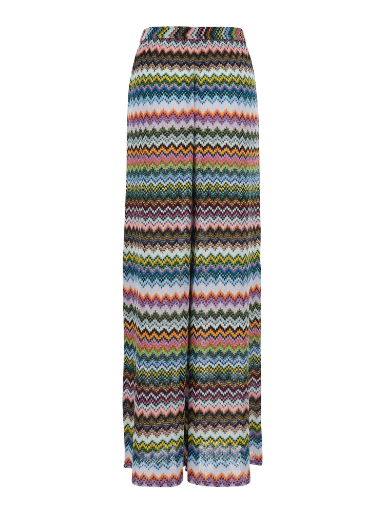 Multicolor Trousers with Zigzag Pattern with Pixel Effect in Lamé Viscose Woman alternative