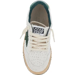 Ballstar White Sneaker Low Top with Star Patch on the Side and Maxi Lettering on the Back in Leather boy