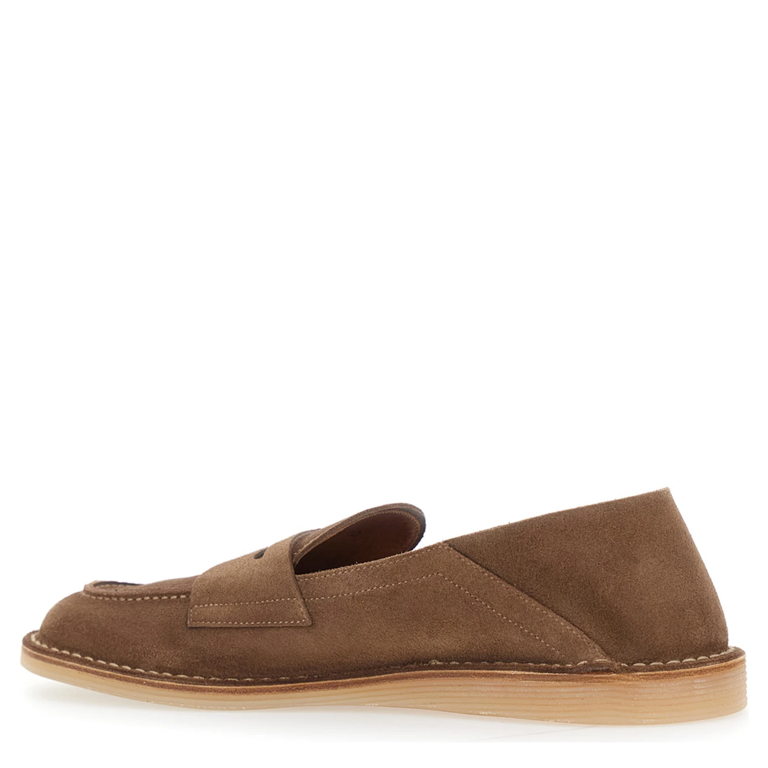 Florio Brown Loafers with DG Logo Detail on the Side in Suede Man