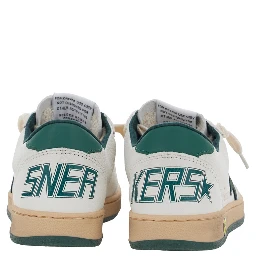 Ballstar White Sneaker Low Top with Star Patch on the Side and Maxi Lettering on the Back in Leather boy