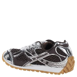 Orbit Brown Sneakers with Logo Lettering Print in Tech Fabric Woman