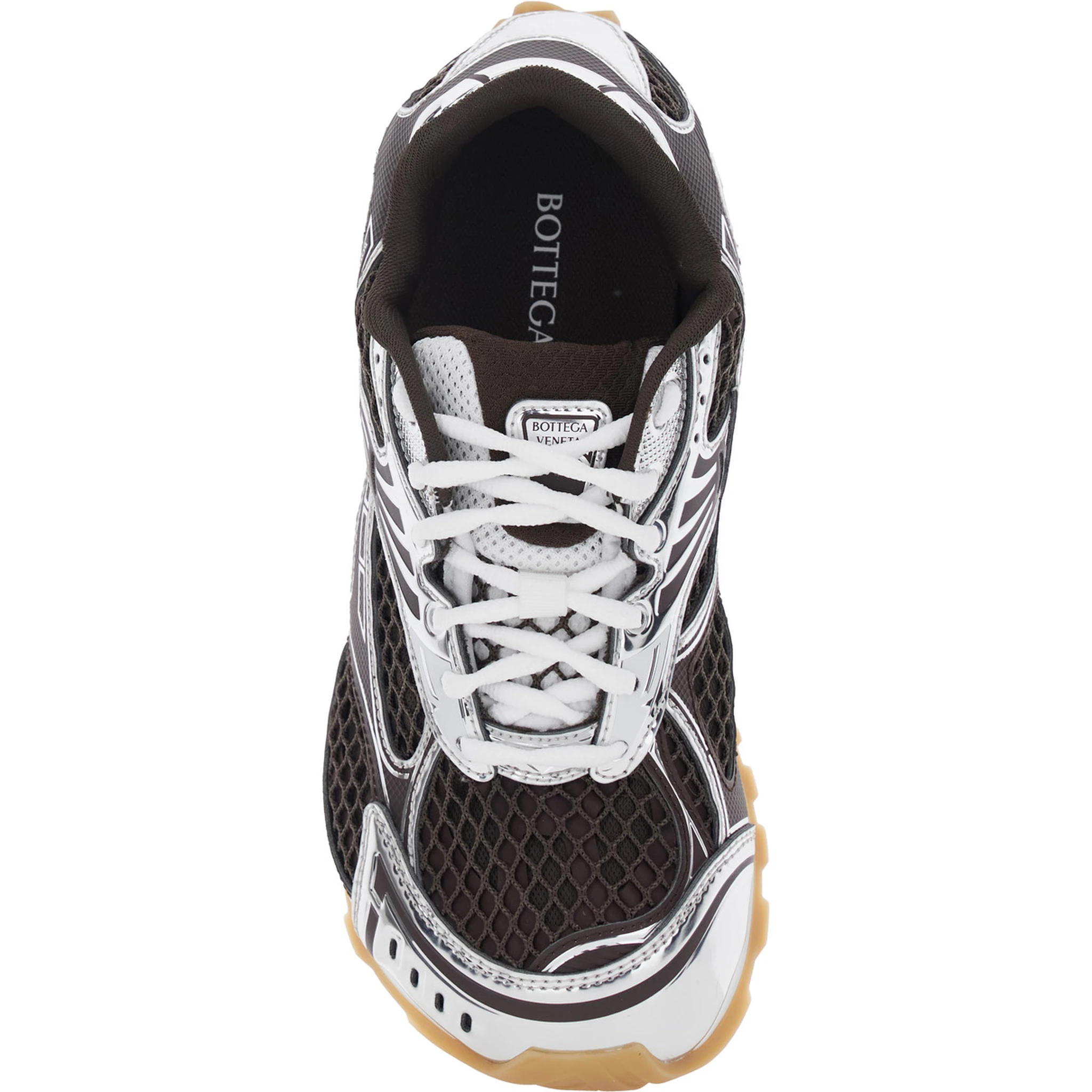 Orbit Brown Sneakers with Logo Lettering Print in Tech Fabric Woman