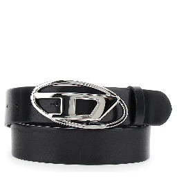 حزام أسود من الجلد للنساء من ماركة 1DR، مزود بإبزيم يحمل شعار الماركة