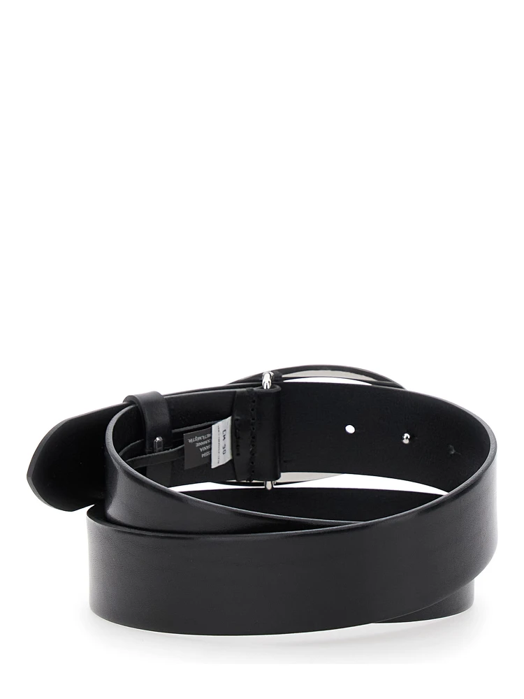 1DR Black Belt with Logo Buckle in Leather Woman alternative
