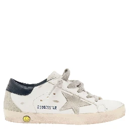 Golden Goose Kids Boys White Leather and Suede Super Star Sneakers