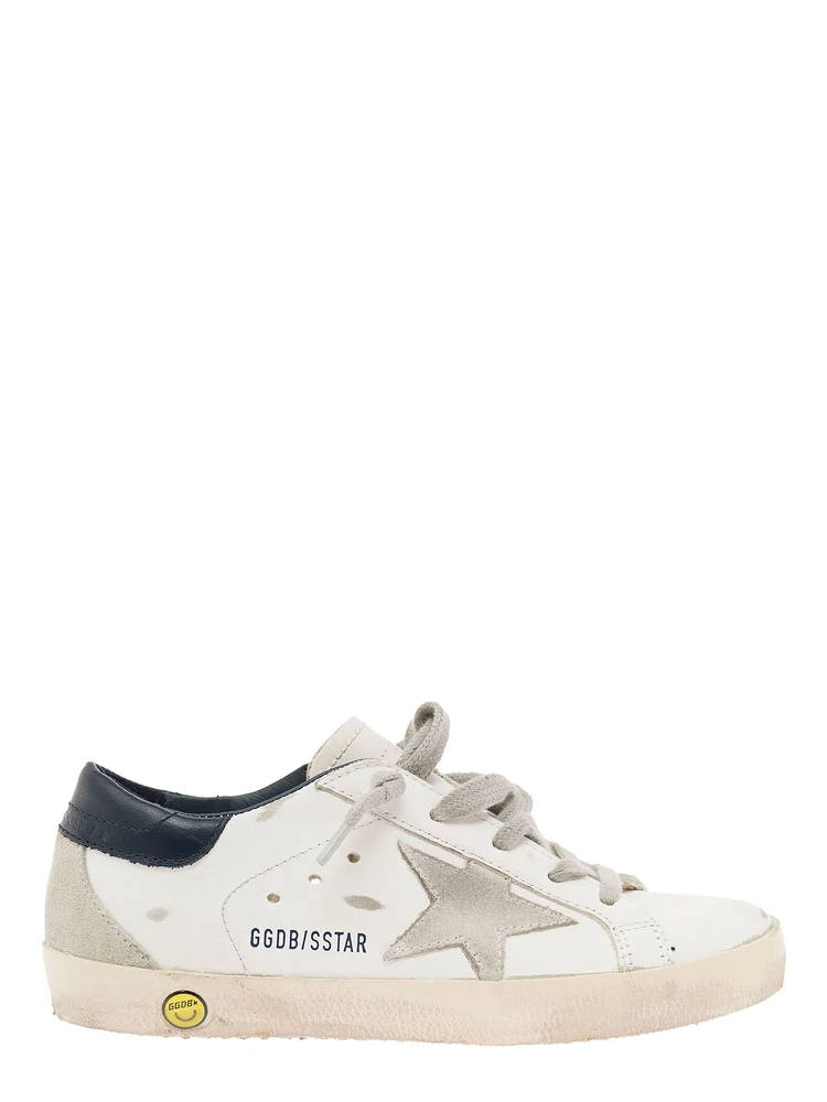 Golden Goose Kids Boys White Leather and Suede Super Star Sneakers