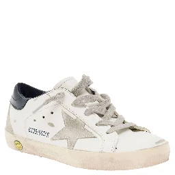 Golden Goose Kids Boys White Leather and Suede Super Star Sneakers