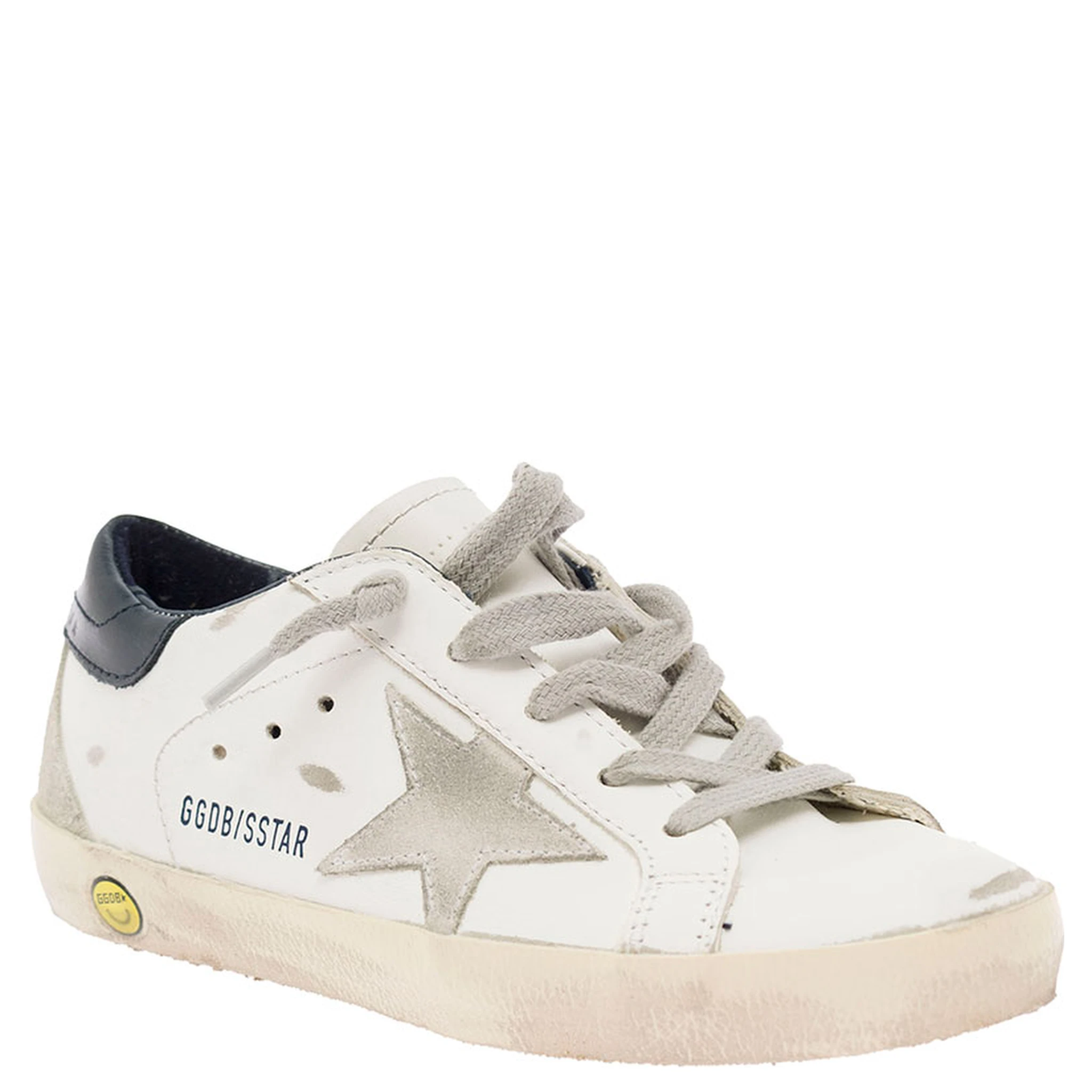 Golden Goose Kids Boys White Leather and Suede Super Star Sneakers