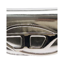 1DR Silver-Tone Shoulder Bag with Oval D Patch in Lamintaed Leather Woman