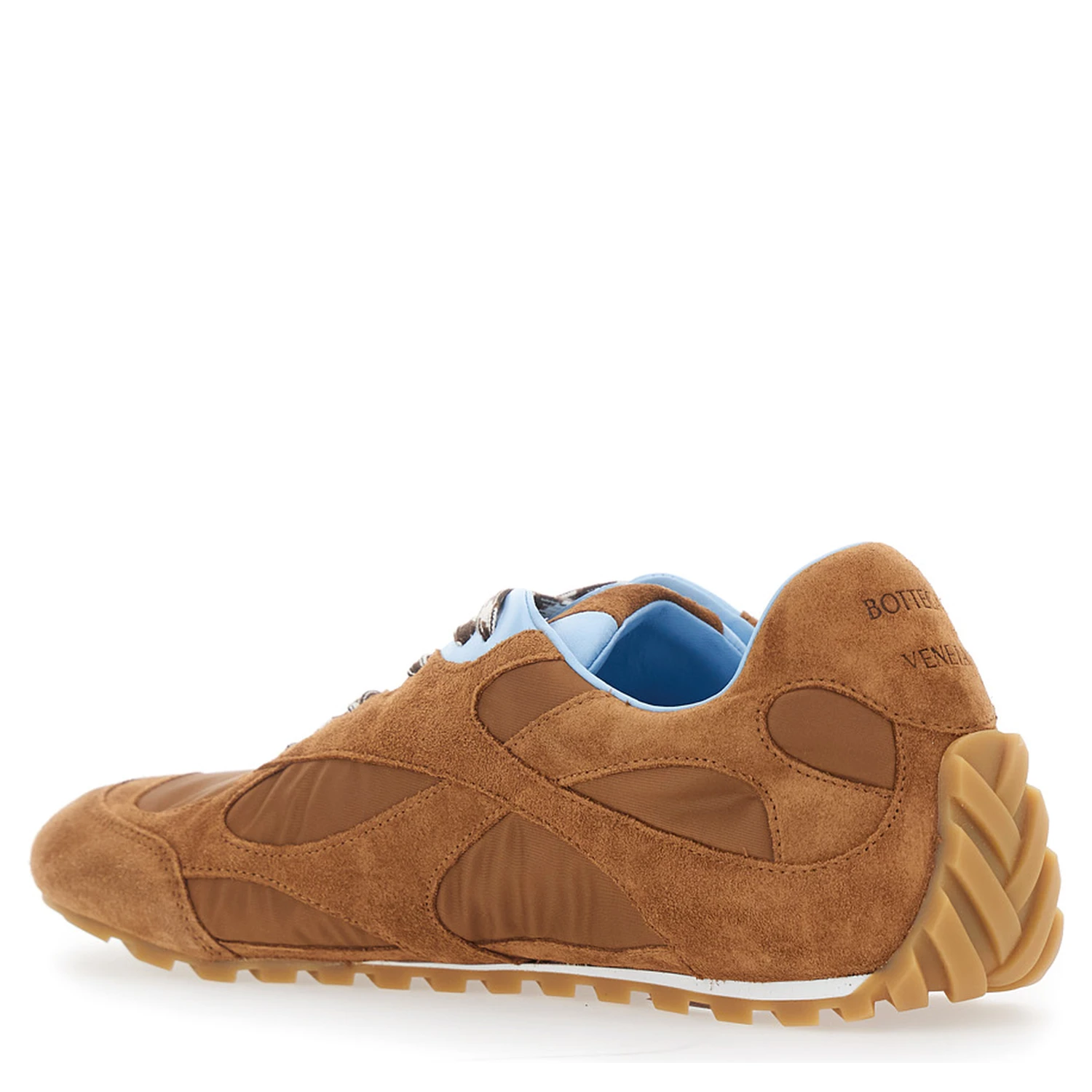 Orbit Brown Sneaker with Logo Lettering Detail on the Heel in Suede and Fabric Man