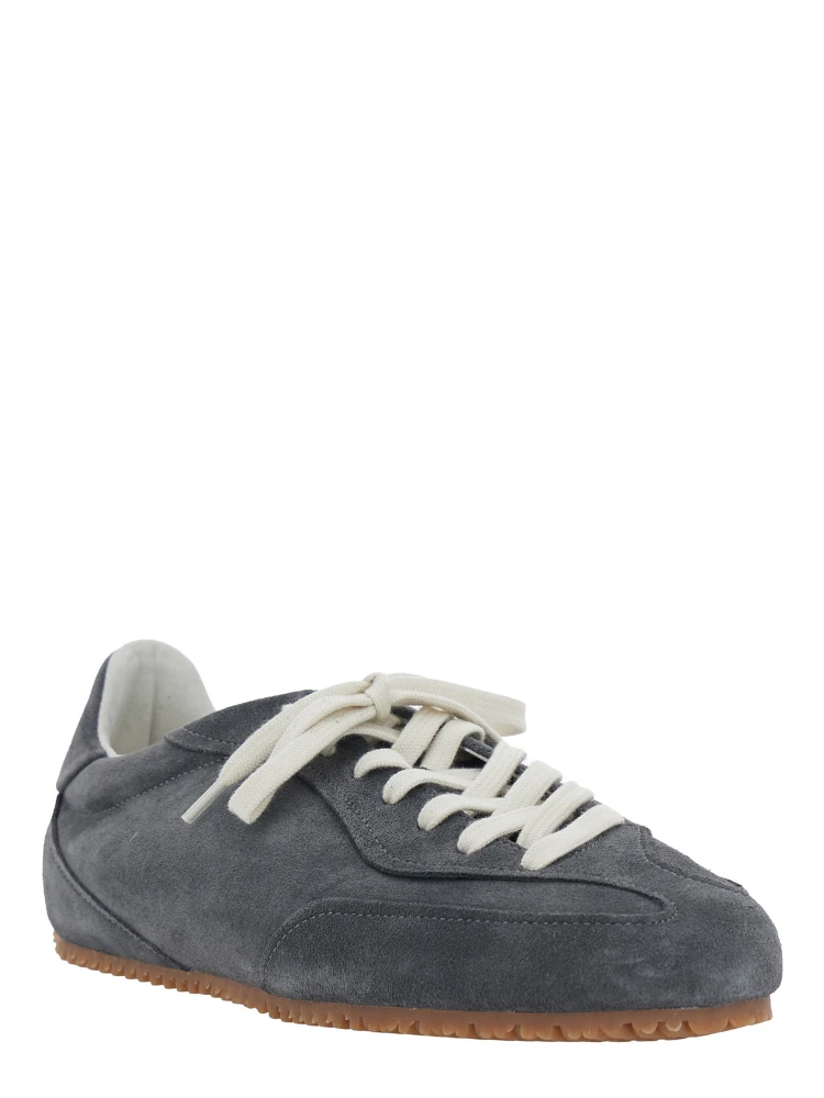 Daze Runner Grey Sneaker with Logo on the Tongue and Grooved Sole in Suede Man alternative