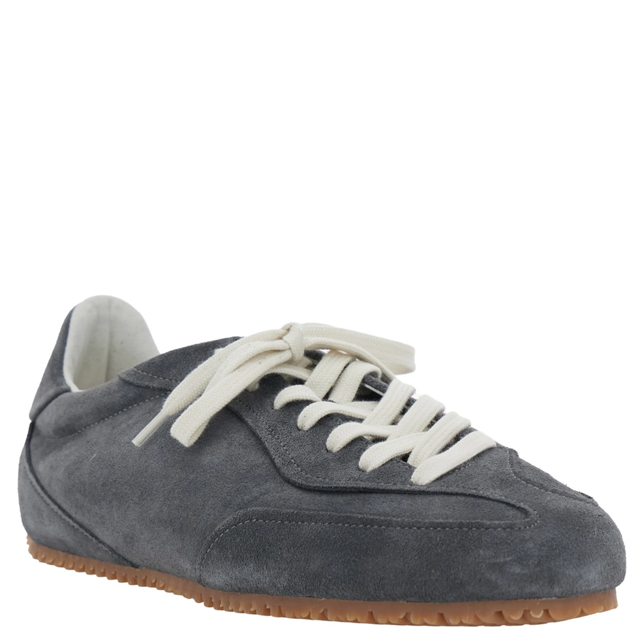 Daze Runner Grey Sneaker with Logo on the Tongue and Grooved Sole in Suede Man