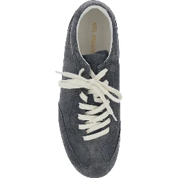 Daze Runner Grey Sneaker with Logo on the Tongue and Grooved Sole in Suede Man