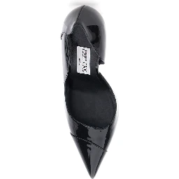 Brigitte Black Pumps with Thin Heel in Shiny Leather woman