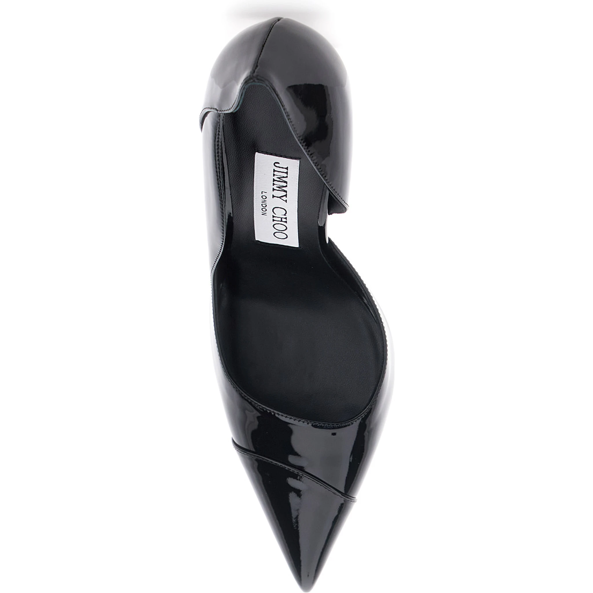 Brigitte Black Pumps with Thin Heel in Shiny Leather woman