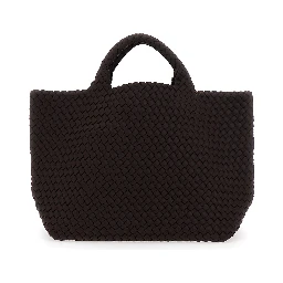 St Barths Brown Handbag with Braided Design and Removable Pouch on the Inside in Ecoleather Woman