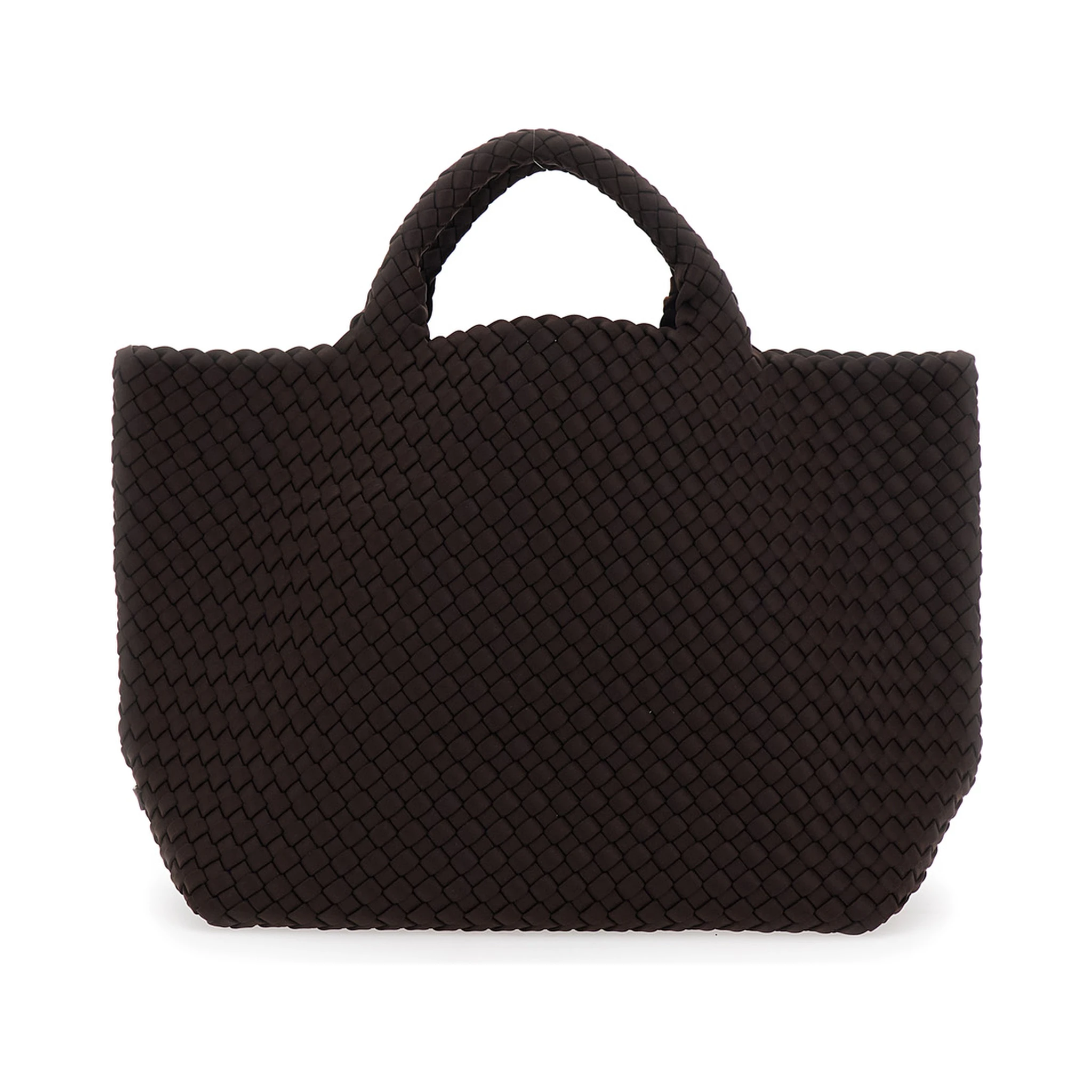 St Barths Brown Handbag with Braided Design and Removable Pouch on the Inside in Ecoleather Woman