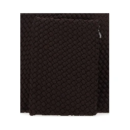 St Barths Brown Handbag with Braided Design and Removable Pouch on the Inside in Ecoleather Woman