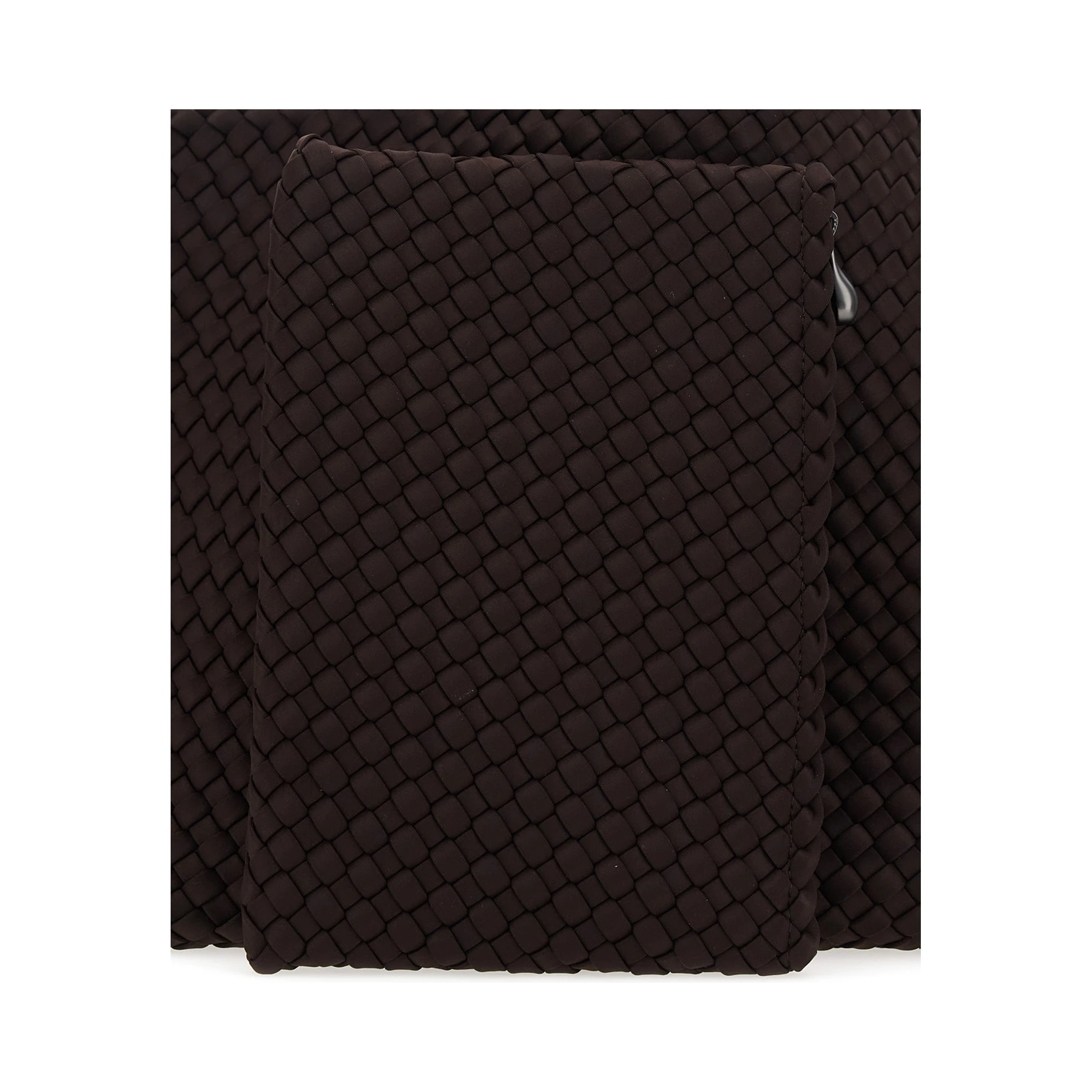 St Barths Brown Handbag with Braided Design and Removable Pouch on the Inside in Ecoleather Woman