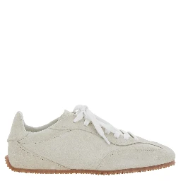 Daze Runner Beige Sneaker with Logo on the Tongue and Grooved Sole in Suede Woman