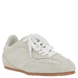 Daze Runner Beige Sneaker with Logo on the Tongue and Grooved Sole in Suede Woman
