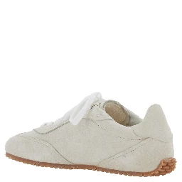 Daze Runner Beige Sneaker with Logo on the Tongue and Grooved Sole in Suede Woman