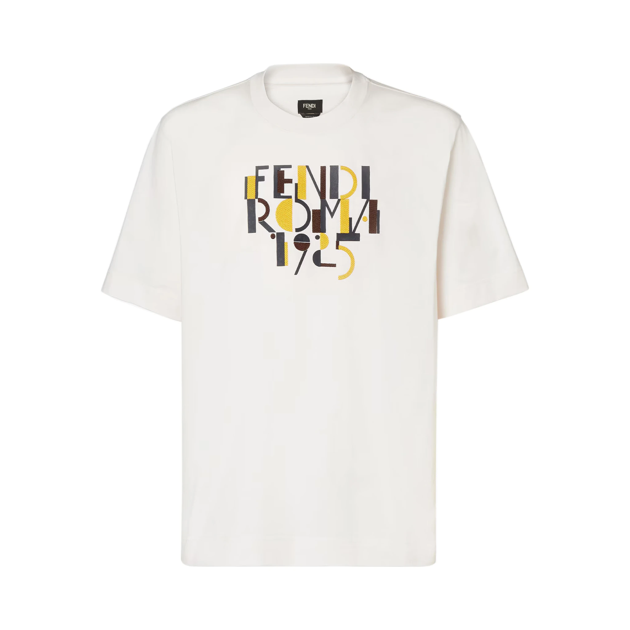 تيشيرتات وبولو من فندي باللون الأبيض