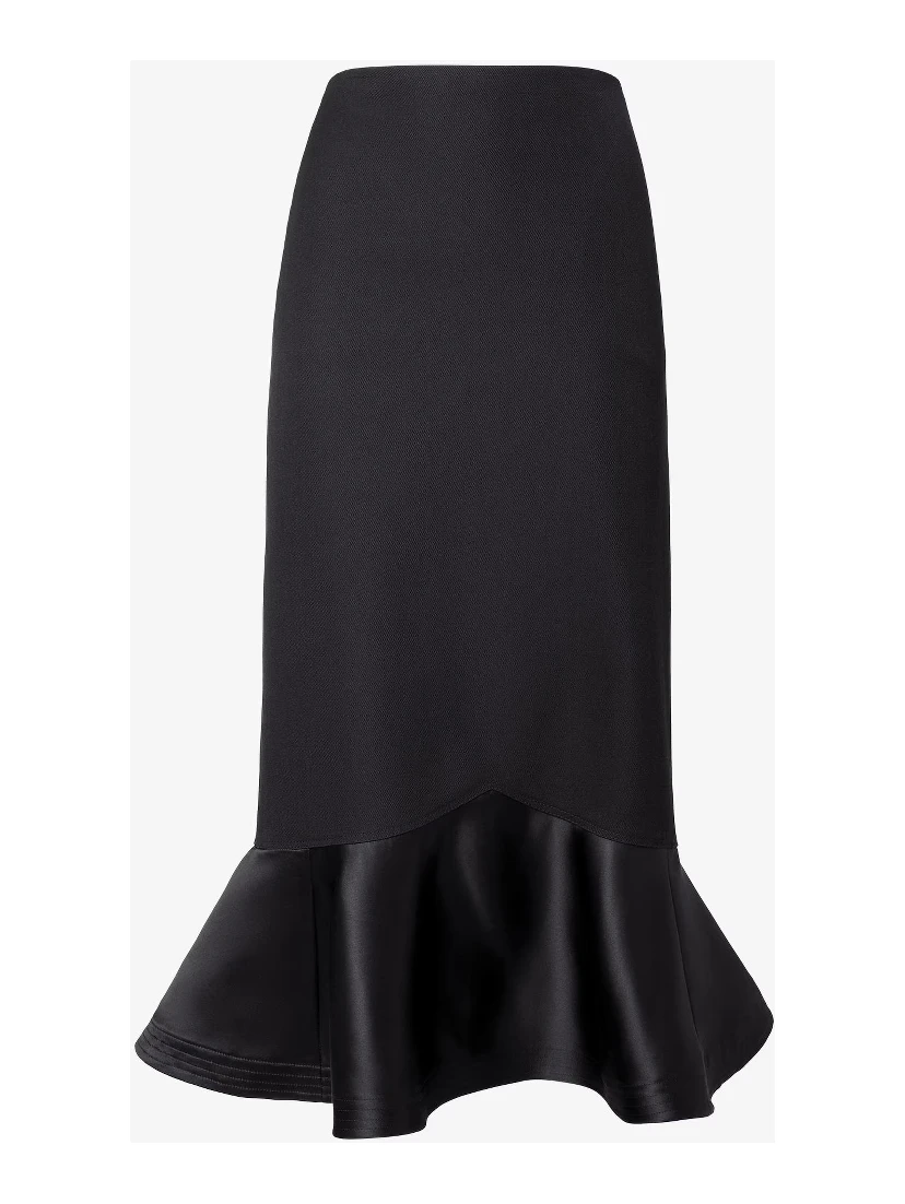 Midi skirt in grain de poud