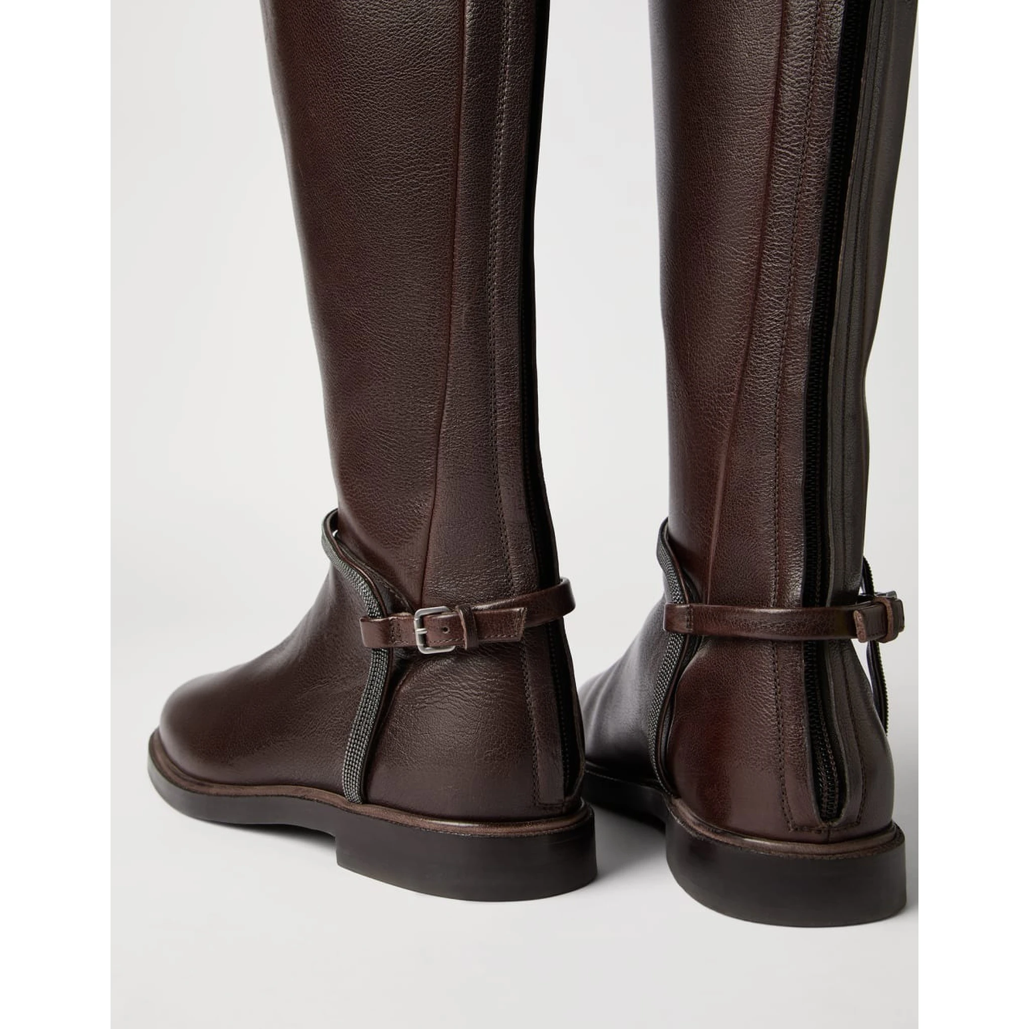 High boots in leather with Precious Spurs