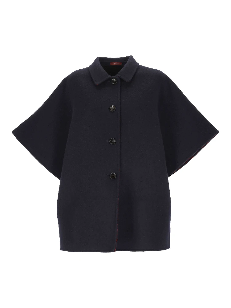 Short sleeves caban jacket in wool