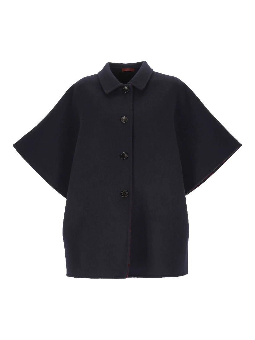 Short sleeves caban jacket in wool