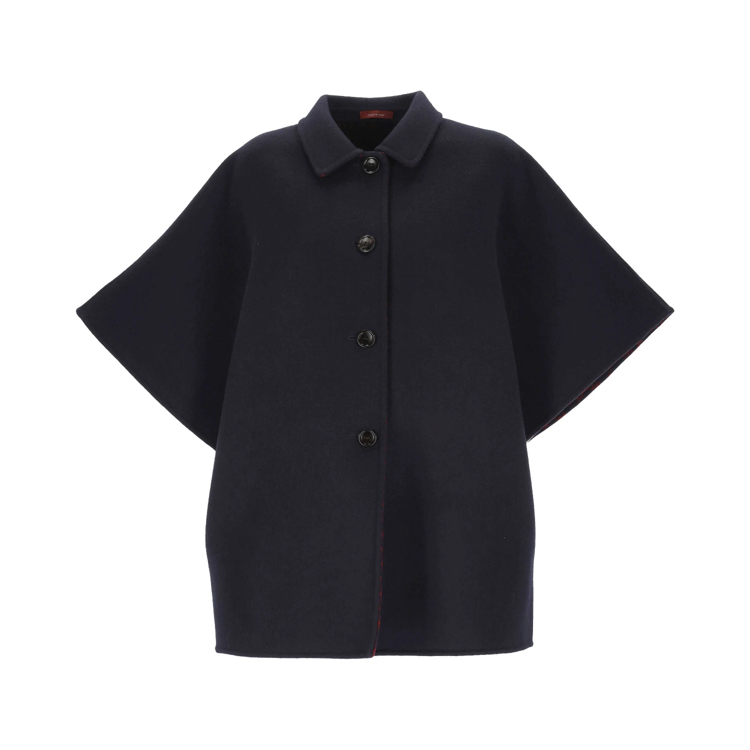 Short sleeves caban jacket in wool