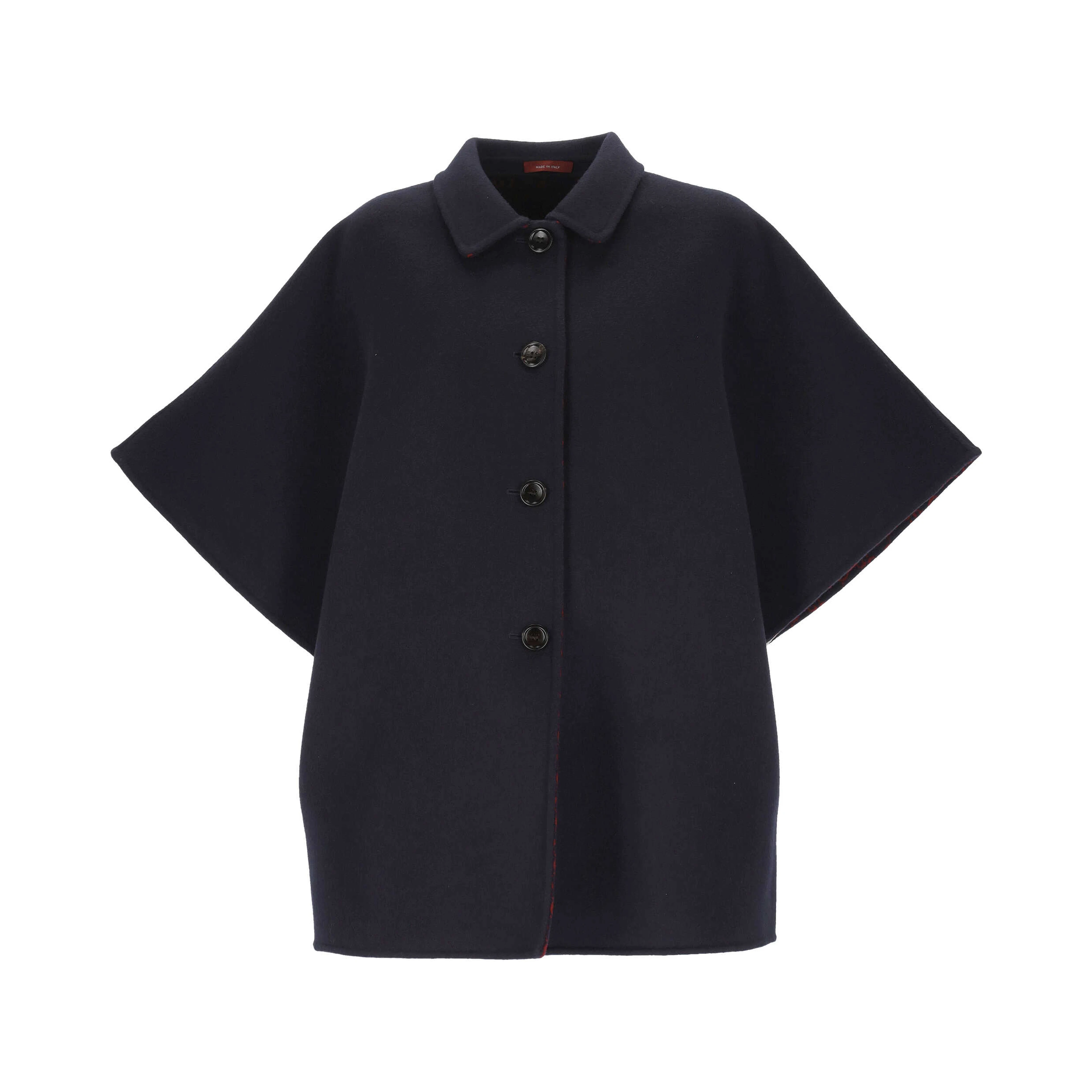 Short sleeves caban jacket in wool