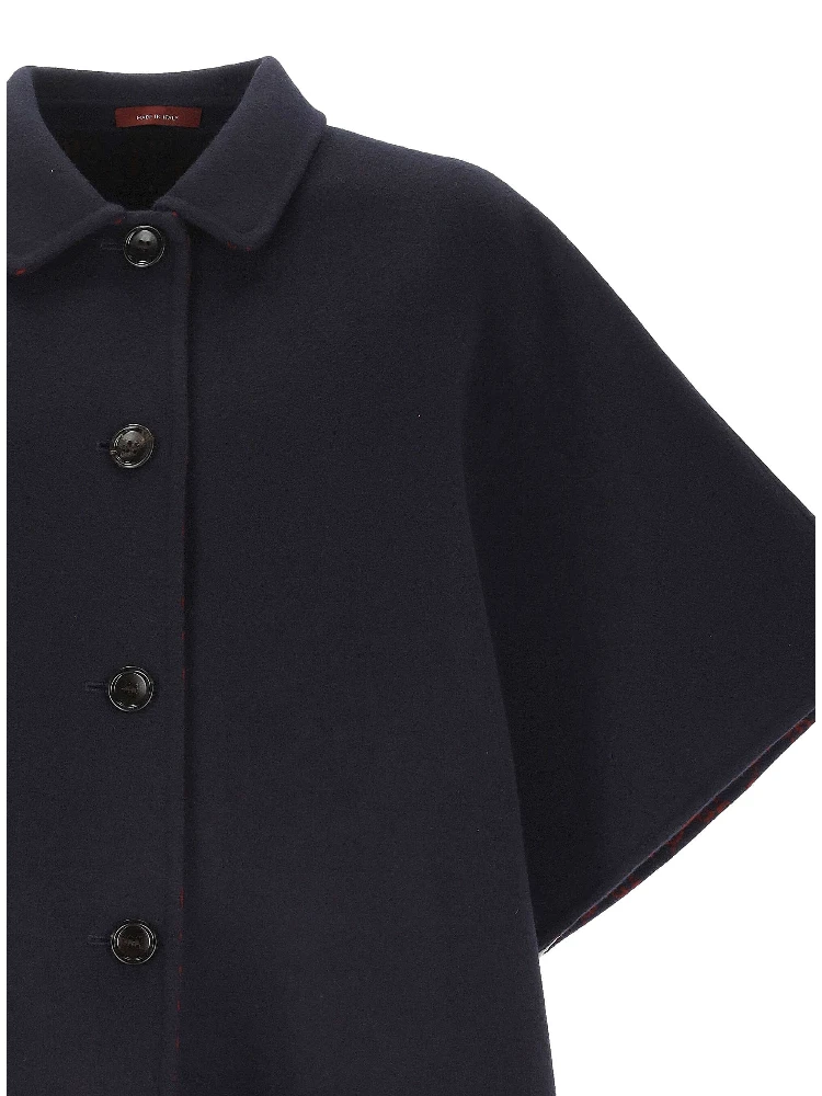 Short sleeves caban jacket in wool alternative