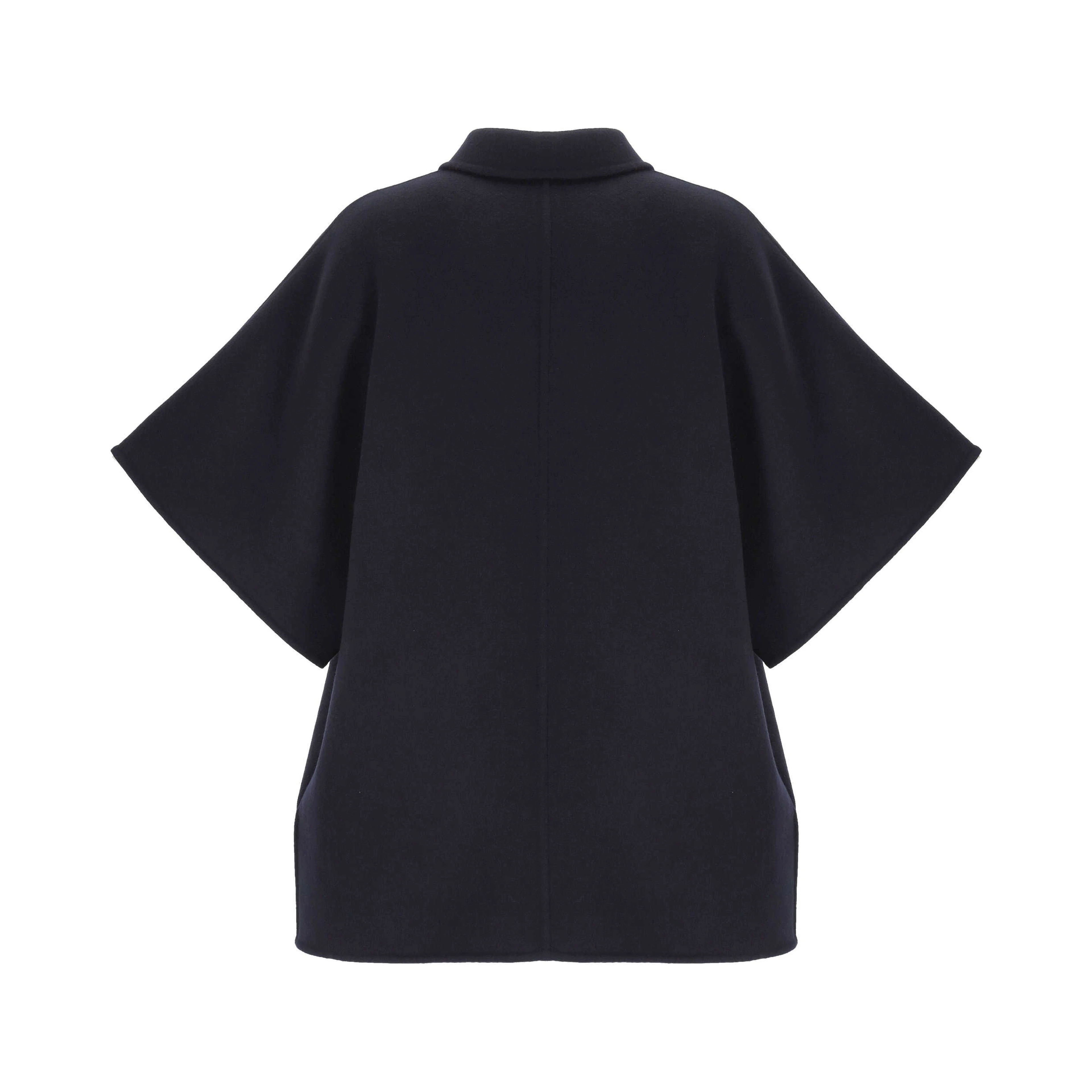 Short sleeves caban jacket in wool
