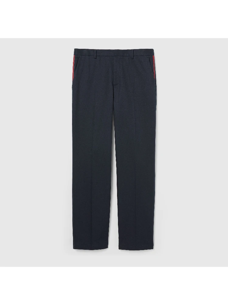 Cotton twill pants with Web detail