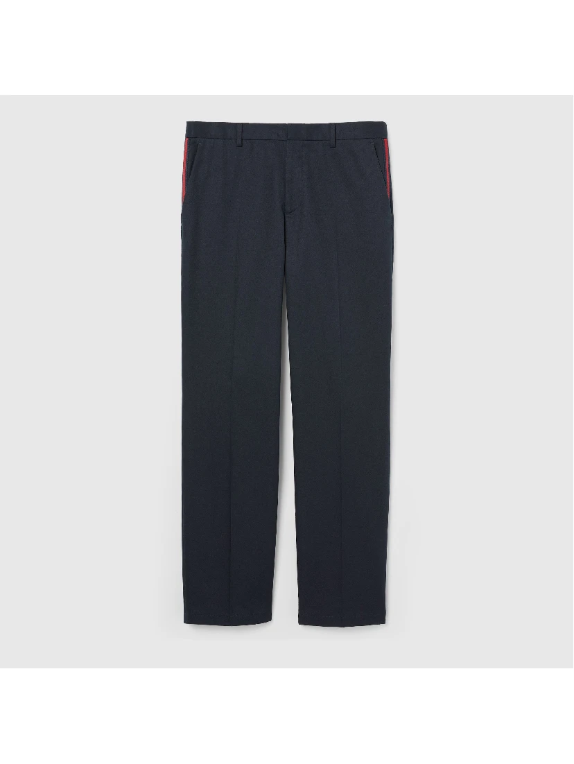 Cotton twill pants with Web detail