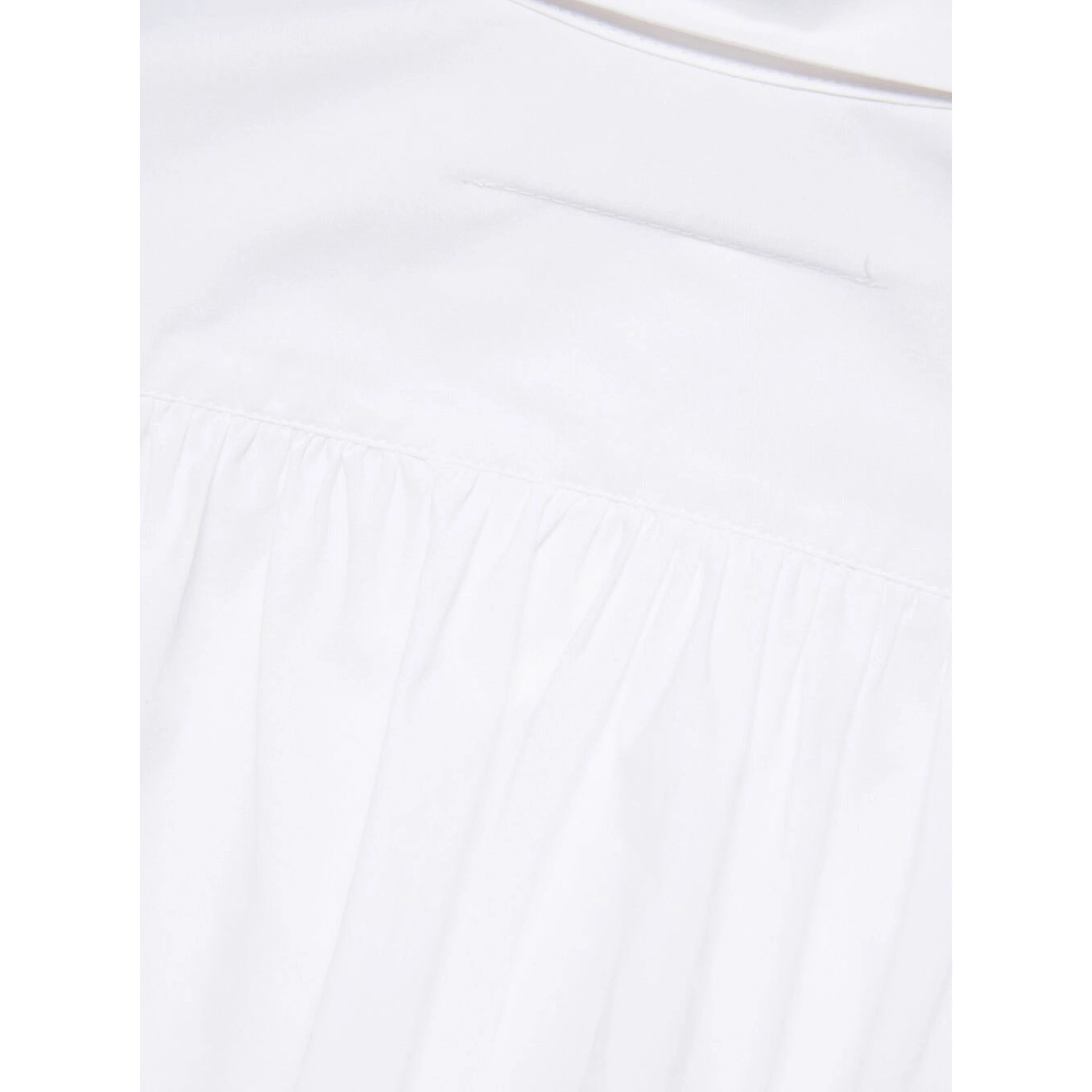 White Shirt with Classic Collar and Tonal Logo Patch in Cotton Boy