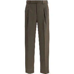 Bicolor Fleece Wool Casual Pants