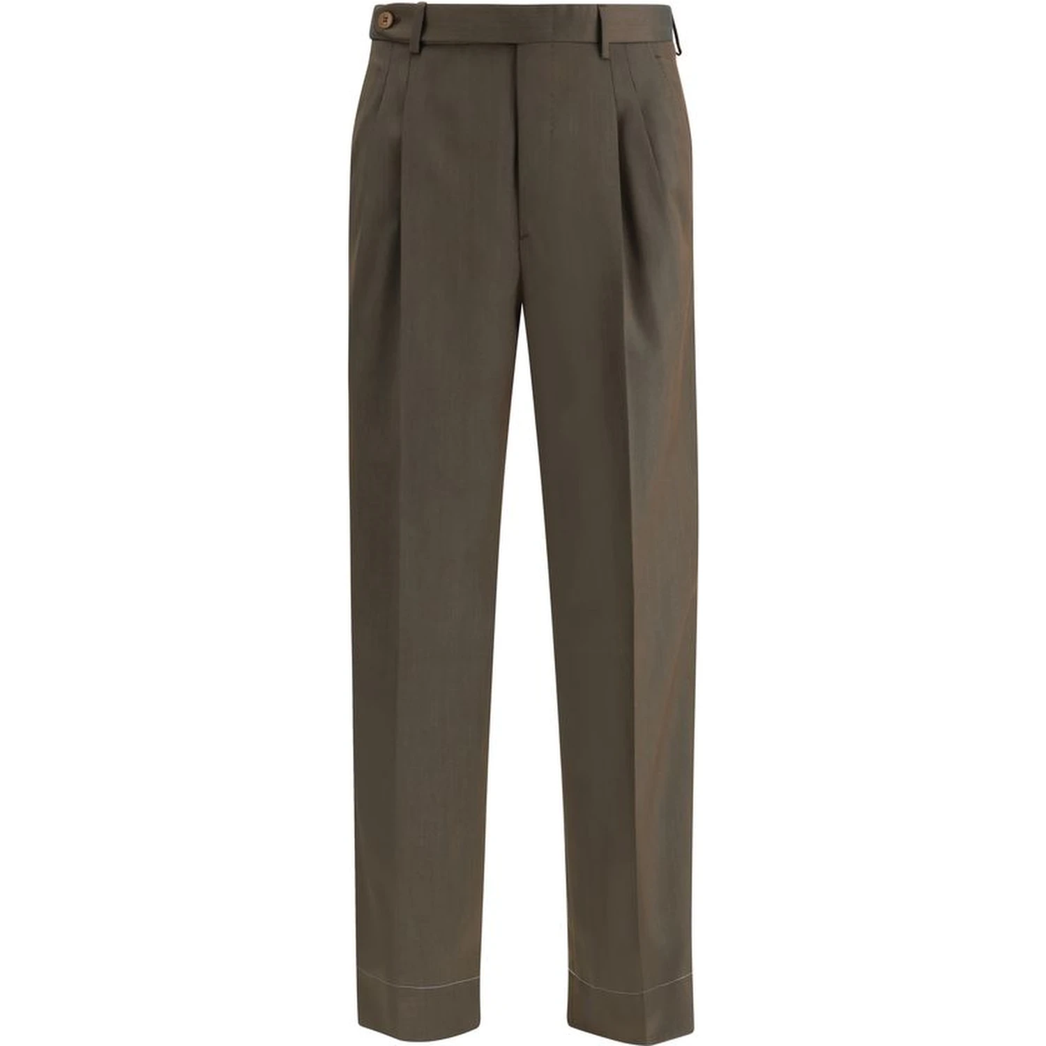 Bicolor Fleece Wool Casual Pants