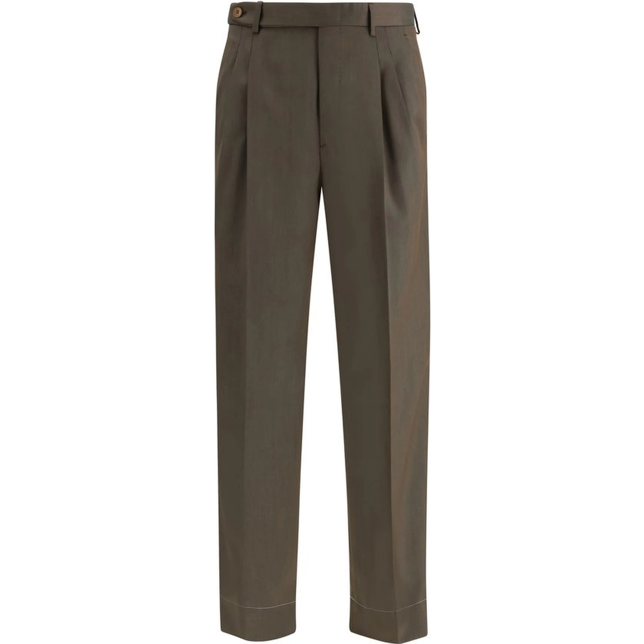 Bicolor Fleece Wool Casual Pants