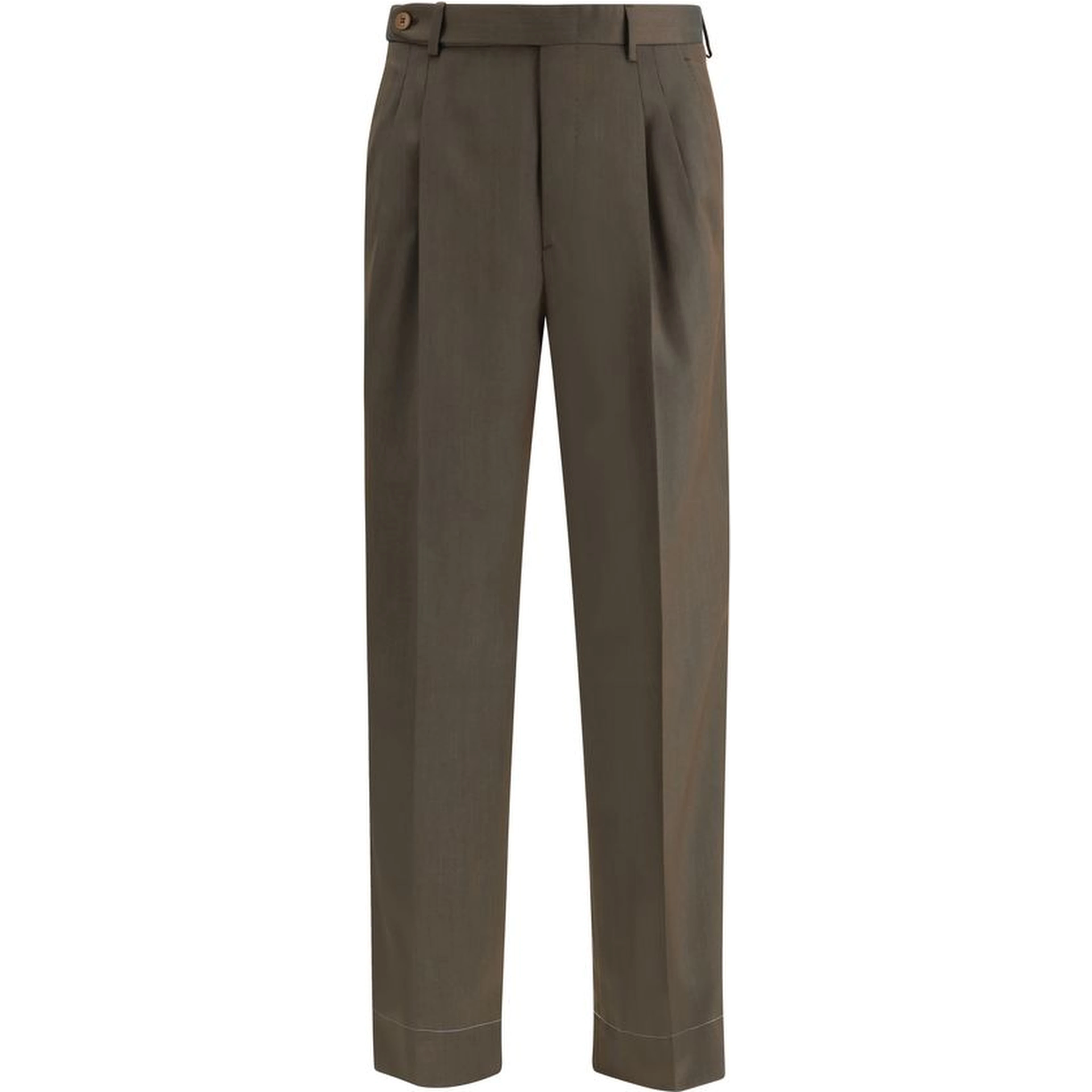 Bicolor Fleece Wool Casual Pants