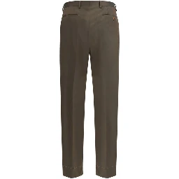 Bicolor Fleece Wool Casual Pants