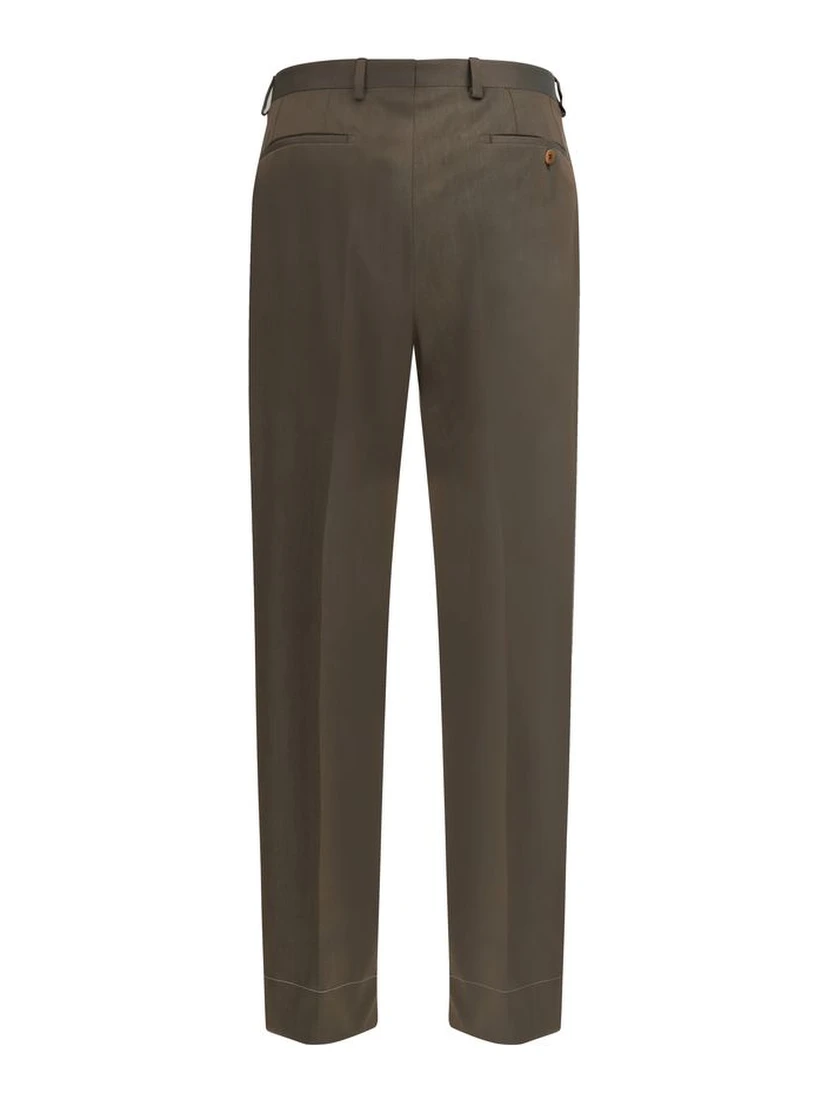 Bicolor Fleece Wool Casual Pants