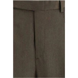 Bicolor Fleece Wool Casual Pants