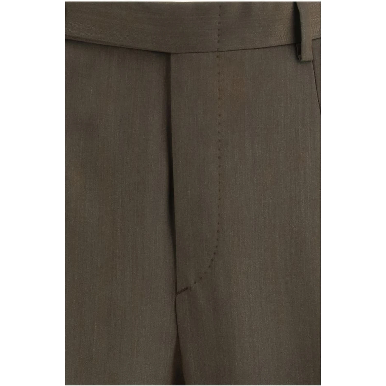 Bicolor Fleece Wool Casual Pants