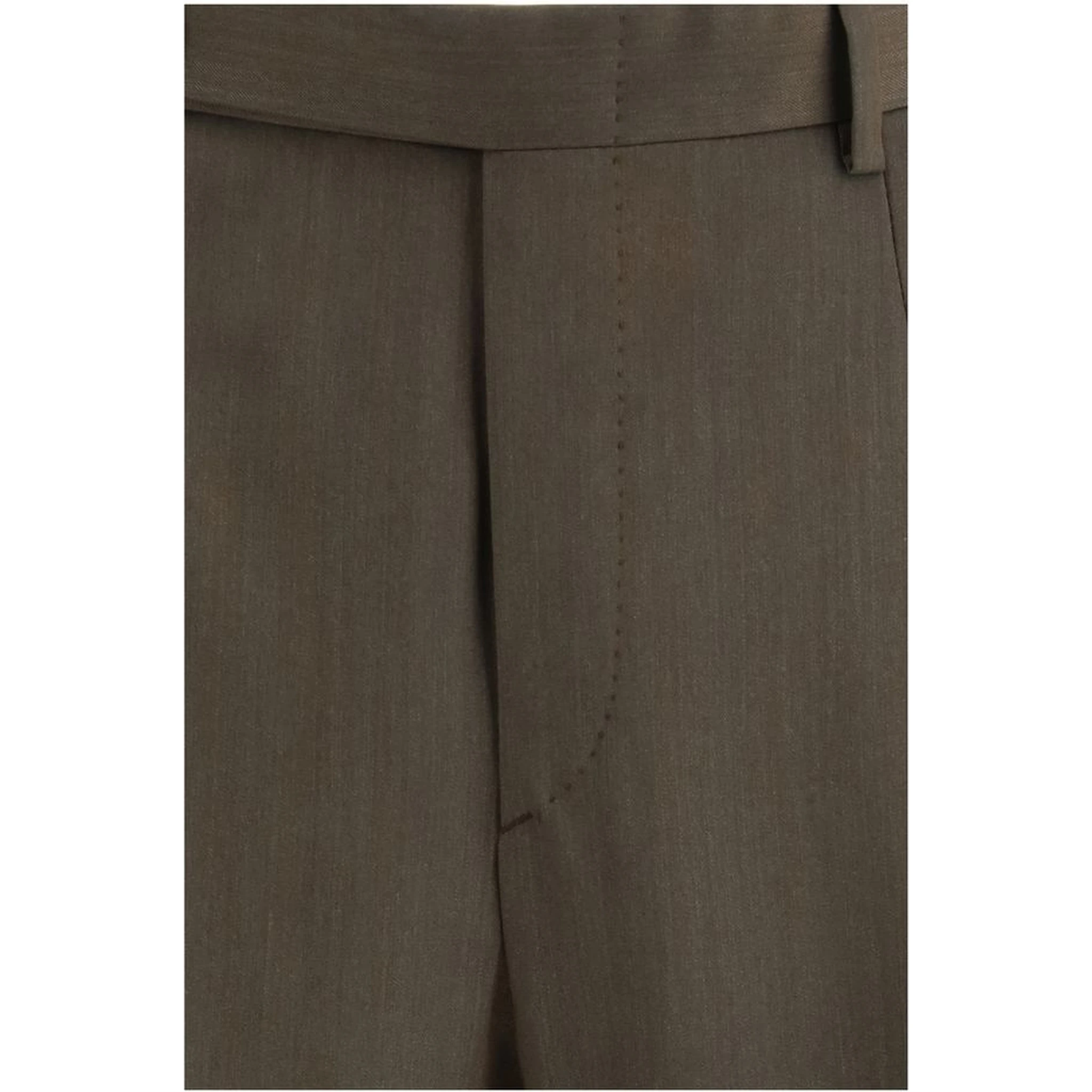 Bicolor Fleece Wool Casual Pants