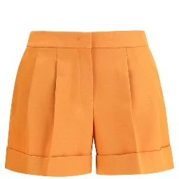 Orange Fleece Wool Bermuda Shorts